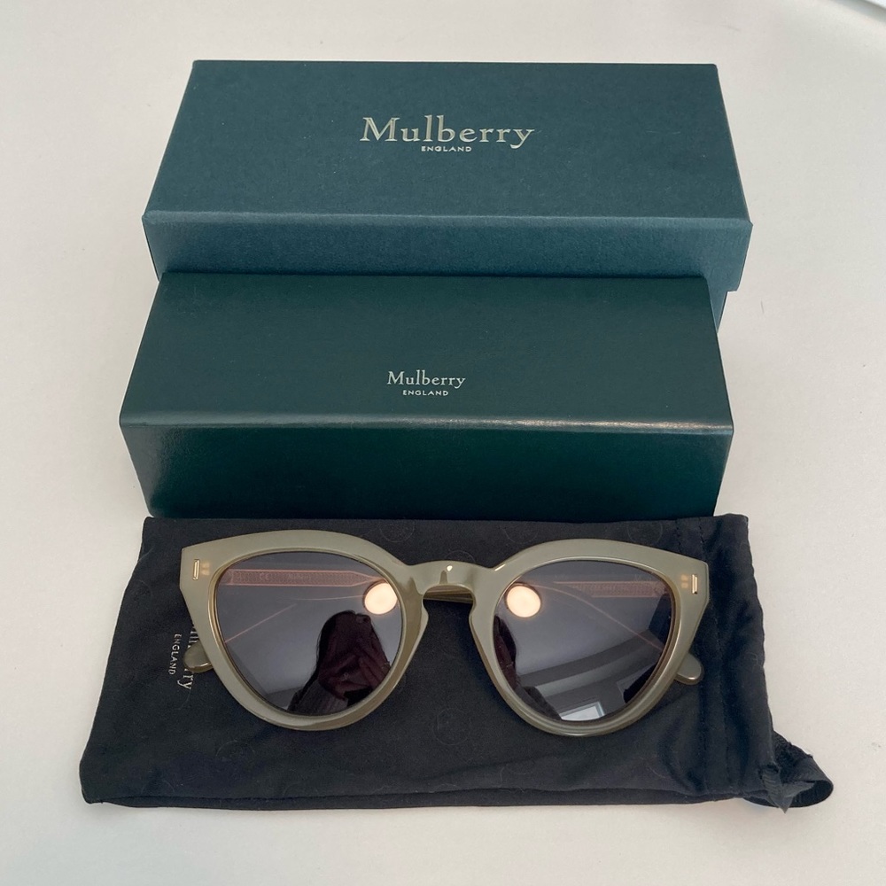 Mulberry Blondie Round Cat-eye Sunglasses in Dark Palm
